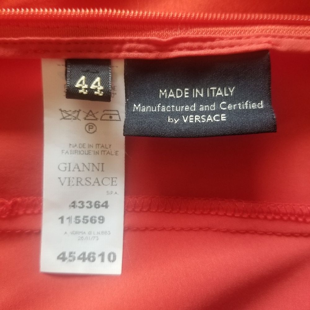 Authentic Gianni Versace Red/Orange Sleeveless Silk Blend Top M/8 - Picture 10 of 12